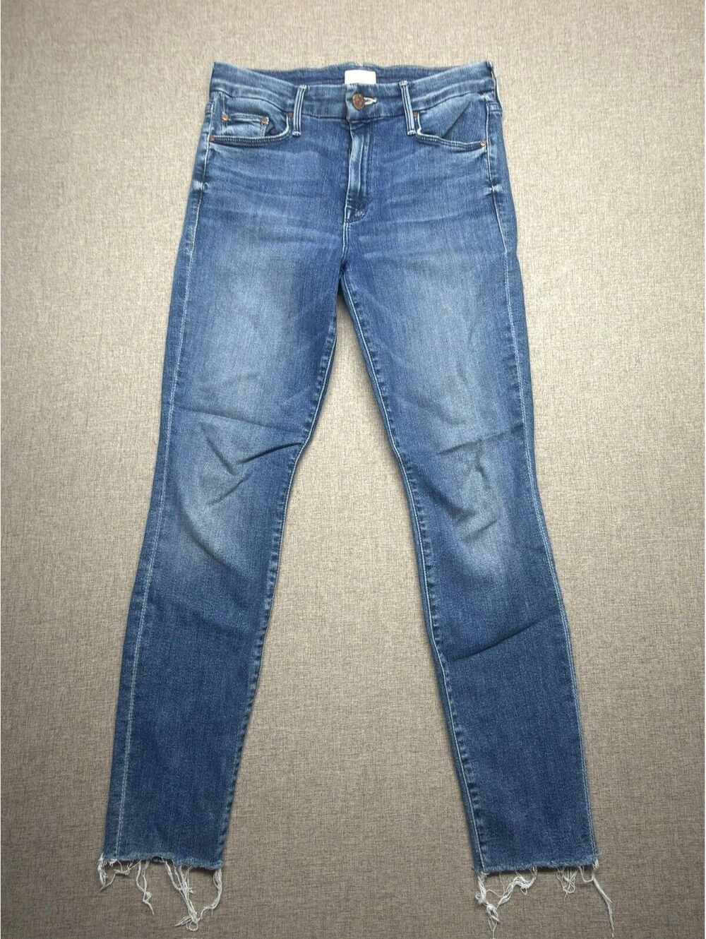 MOTHER The Looker Ankle Fray Medium Wash Skinny Jeans Size 28